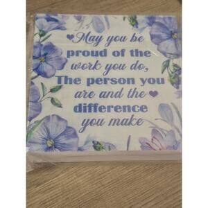 Inspirational Decorative Blue Floral Square Gift for Special the People in Life